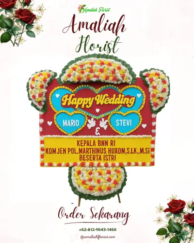 Karangan Papan Bunga Pernikahan di Cikendung